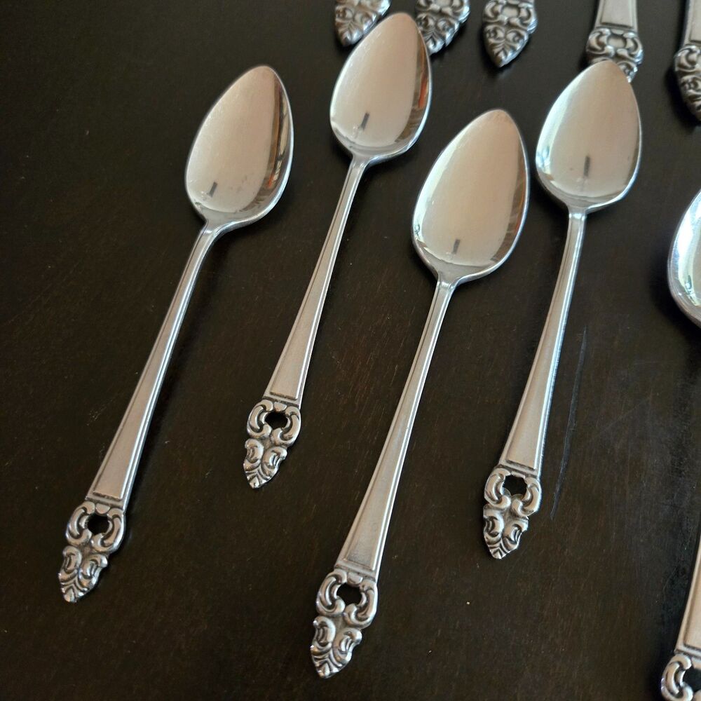 Vtg MCM Flatware Erica Stainless Japan 10 piece lot Place Spoon teaspoons Nordic